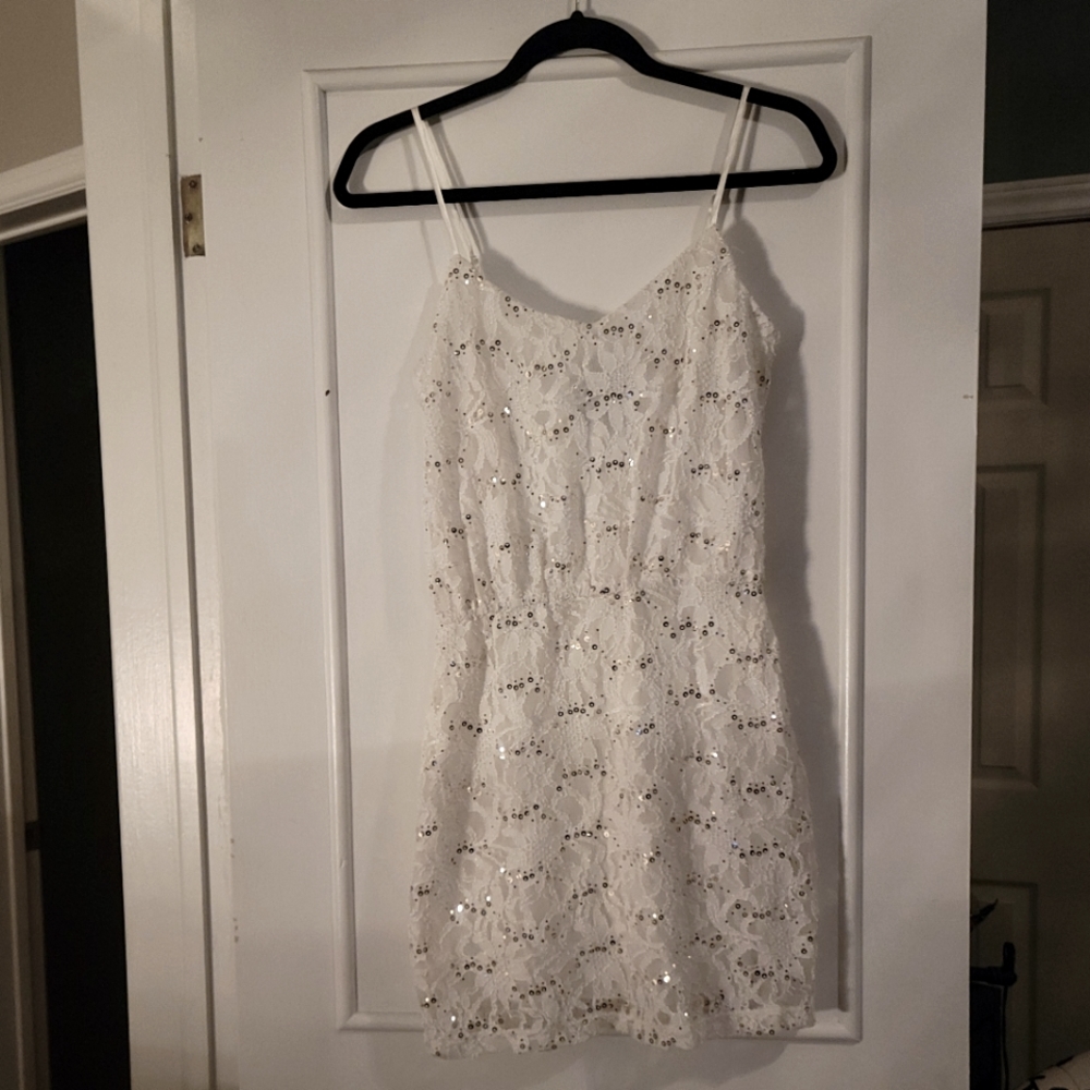White Glitter Dress